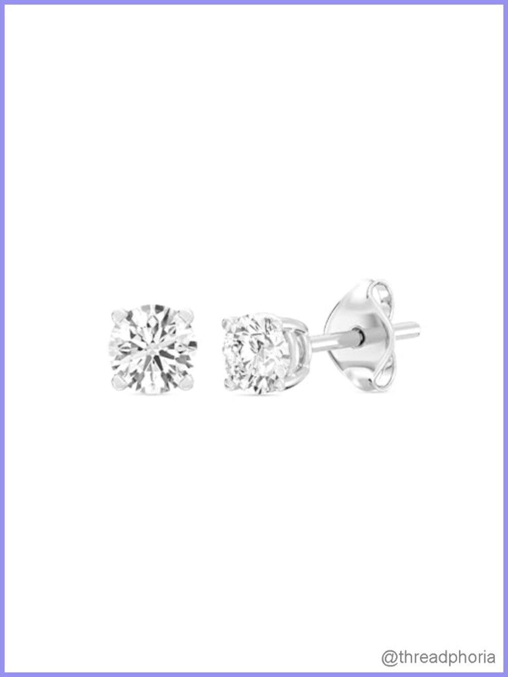 Lab-Grown Diamond Stud Earrings 925 Sterling Silver 14KT Gold Plated 1ct